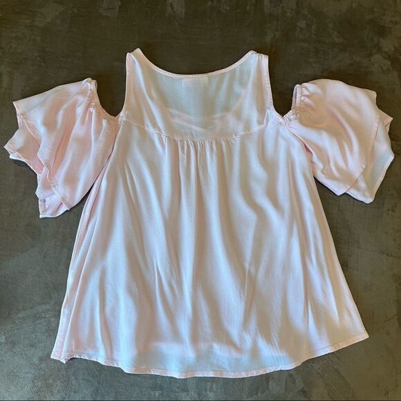 Light Pink Peasant Blouse Junior’s XS - Picture 2 of 4